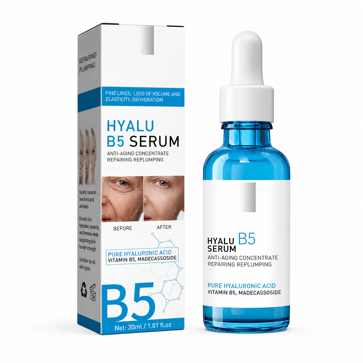 Combo Renueva 3 Serums - HYALURONIC + VIT C + VIT B3